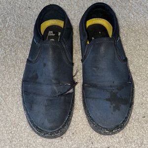 Black distressed Slip On Vans